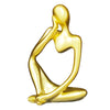 Lgmamob Thinker Gold Resin Decor Statue Small Sculpture Art Deco Figurine