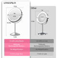 LOVESPEJO Lighted Makeup Mirror with Magnification, 8" 10X, Rechargeable Chrome
