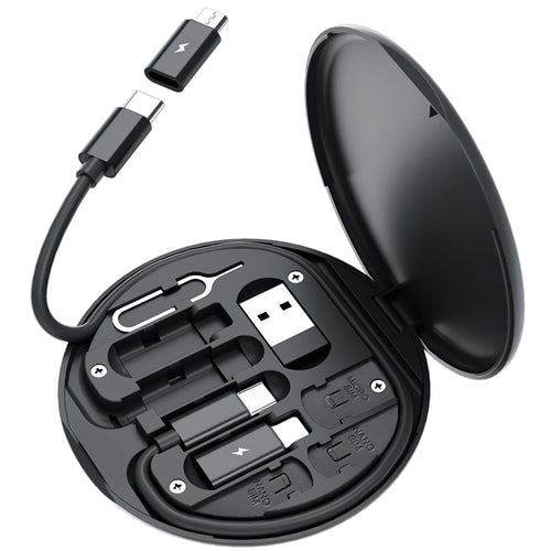 Multi Adapter Cable Kit — 4-in-1 Charging Converter with Card Slot & Phone Holde