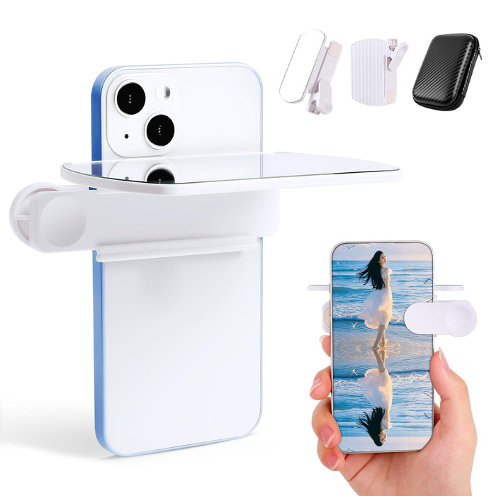Camera Mirror Reflection Clip — Clip-On Selfie Mirror for Back Camera, Scratch-R