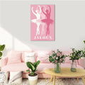 Trendy Pink Ballet Art Print Poster Canvas Wall Art 12x18in Unframed