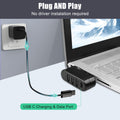 4-Port USB 3.0 Hub [90°/180° Degree Rotatable], USB Splitter with PD-in 5W USB C