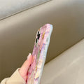 Iphone 15 Pro Case, Colorful Retro Oil Painting Printed Flower Laser Glossy Patt
