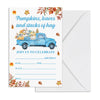 YGRBXJZD Fall Pumpkin Birthday Invitations Blue Truck 4x6 20 Sets Colorful