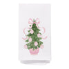 SPBL&L Chinoiserie Christmas Kitchen Towels Pink Bow Tree 16x24 Inch Set of 2