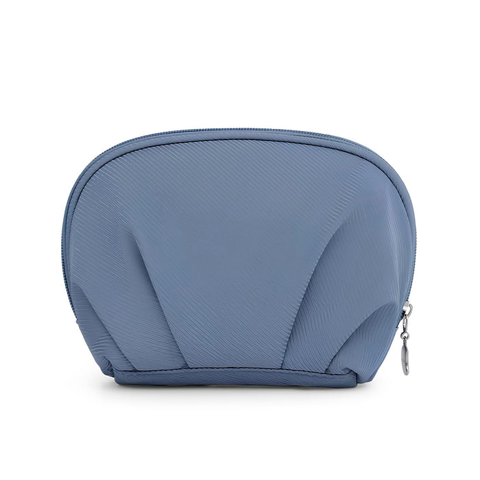 E-Tree Makeup Bag Half Moon Cosmetic Pouch Travel Toiletry Organizer Blue