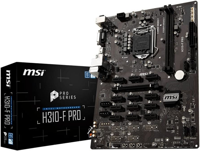 MSI Pro Series Intel Coffee Lake H310 LGA 1151 BTC ETH LTC Crypto Mining ATX Motherboard (H310-F PRO)