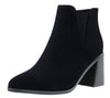 Vepose Women's Ankle Booties Pointed Toe Block Heel Blacknubuck Size 10