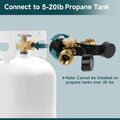 GASPRO Propane Splitter & Gauge, 2-Way for 5-20LB Tanks, Heaters, Stoves, Grills