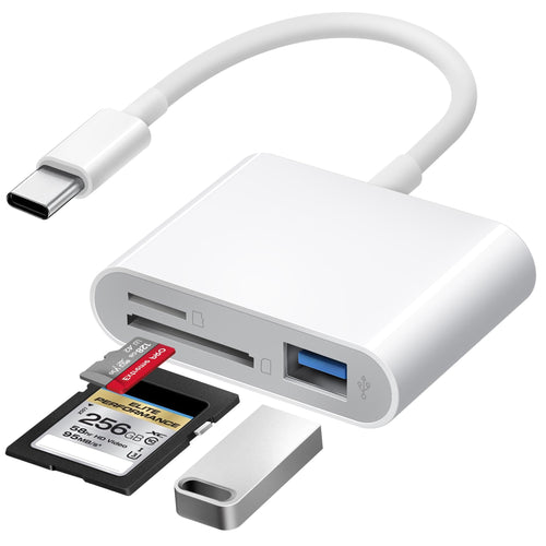 SD Card Reader — High Speed SD/TF Memory Card Adapter for iPhone 16/15 Pro Max,