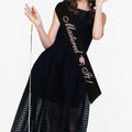 PYQWA Mastered It Graduation Sash Black Satin Rose Gold Foil Class of 2026