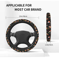 MINIOZE Mushroom Vintage Steering Wheel Cover 15 Inch Neoprene Black 1pc