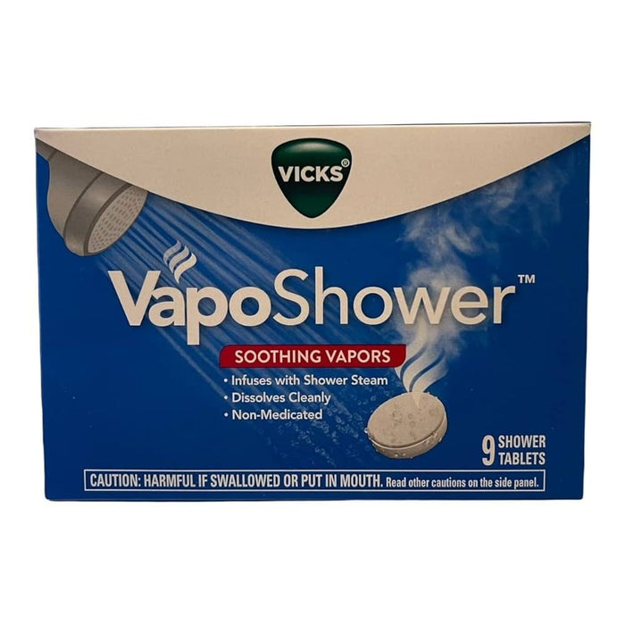 Vicks VapoShower, Shower Tablet, Shower Bomb, Aromatherapy Vapors, Eucaplytus & Menthol, Soothing Vicks Vapor Steam, 9 ct
