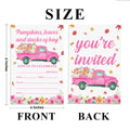 YGRBXJZD Fall Pumpkin Birthday Invitation Girl Pink Floral 4x6 20 Sets