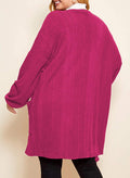 Eytino Women's Plus Size Cardigan Long Sleeve Waffle Knit Coral Paradise Size 1X