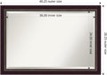 Amanti Art Beveled Wall Mirror, Signore Bronze Wood 28.25 x 40.25