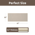 AMOAMI Kitchen Mat Rug Non Slip Machine Washable 20x47 Light Tan