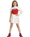 ACLGCSU Girls Zombie Cheerleader Costume 3PCS White Skirt Size 5-6 Years