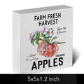 ENGVZ Apple Decor Wooden Box Sign Rustic Farmhouse Kitchen Bathroom 1x4x6in