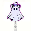 CHAONENG Funny Purple Ghost Nurse Badge Reel Retractable Clip Acrylic ID Holder