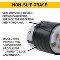 Pass & Seymour L1630-C Turnlok Connector,30A, 3Ph, 480V, 3P 4W Grdg.NEMA L16-30R