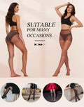 DUCMODA 3 Pairs Women's Sheer High Waist Tights 15D Cedar Brown Size S