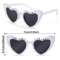 Rthjsfj White Heart Pearl Bride Sunglasses Women Wedding Bachelorette