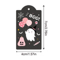 MOZUI Halloween Thank You Tags 60pcs Pink Black Ghost Pumpkin Kraft Paper