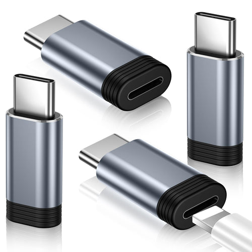 to USB-C Adapter 4 Pack — Fast Charging & Data Transfer for iPhone 17/16/15, Not