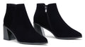 Vepose Women's Ankle Booties Pointed Toe Block Heel Blacknubuck Size 10