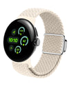 MAKCPOIMER Braided Nylon Strap for Google Pixel Watch 1/2/3 41mm Starlight