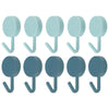 uxcell 10Pcs Stainless Steel Towel Hooks Light Blue Green Modern