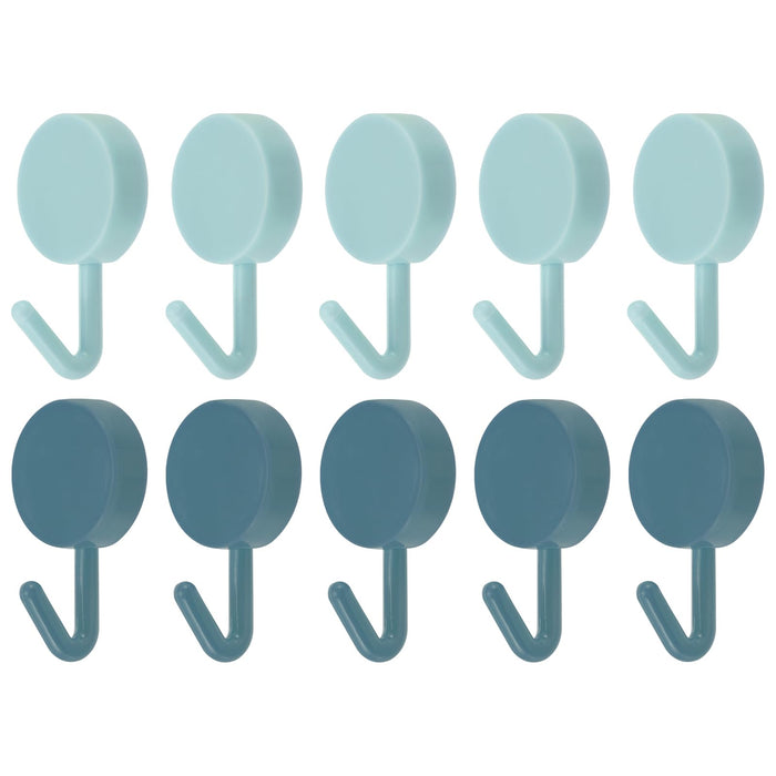uxcell 10Pcs Stainless Steel Towel Hooks Light Blue Green Modern