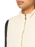 MULTIPLES Women's Plus Size Thru Collar Zip Pocket Quilted Vest, Winter White.