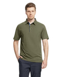 VEBOON Men's Short Sleeve Cotton Blend Polo Shirt Army Green Size XX-Large