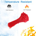 Aroono 500pcs 4in Red Nylon Zip Ties 40lb Strength UV Resistant