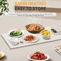 CLYORA Electric Warming Tray 23x15in Food Grade Silicone 5 Temp Auto Shut-Off