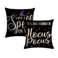 7COLORROOM Halloween Pillow Covers Set of 2 Black 18x18in Polyester