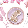 HQKJGSYX 10 PCS Disposable Glitter Party Plates Rose Gold Geometric Modern