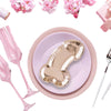 HQKJGSYX 10 PCS Disposable Glitter Party Plates Rose Gold Geometric Modern