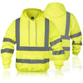 RadiantGear Hi-Vis Safety Hoodie Class 3 Reflective Yellow Size M