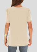 Agnes Urban Womens Pleated Floral Tunic Top Apricot Soft Style Size M