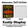 Hijie Halloween Wooden Pumpkin Sign Spooky Home Decor 5x5 Inches TREAT