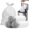 PACCOLYN Small Trash Bags 4 Gallon Drawstring 57 Count Unscented White