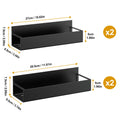 4 Pack Moveable Fridge Magnetic Spice Racks, Metal - Black
