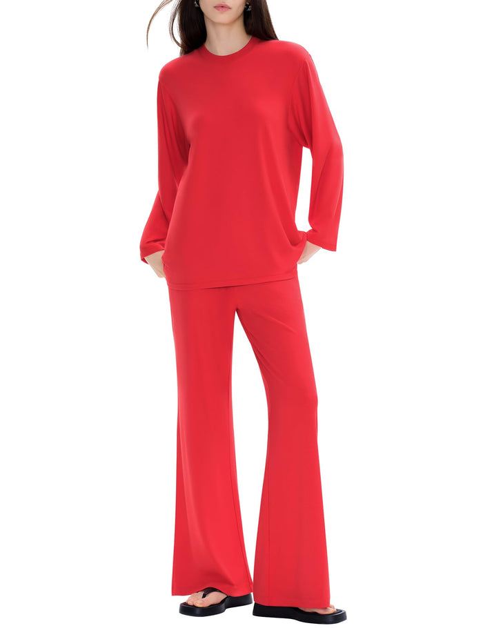 C202 Women's Two Piece Sweatsuit Tracksuit Scarlet Rayon Blend Size XL