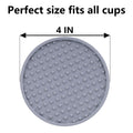 Drink Coasters 6 Pack with Holder — Non-Slip Non-Stick Cup Mat for Hot & Cold Dr