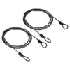 PATIKIL Security Steel Cable 2.5mm x 1.5m Black Double Loop 2 Pack