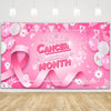 MEHOFOND Breast Cancer Awareness Banner Pink Ribbon Party Decoration Pink