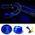 EL Wire Car Interior Neon Strip Lights 2M — USB 5V with Fuse Protection for Dash